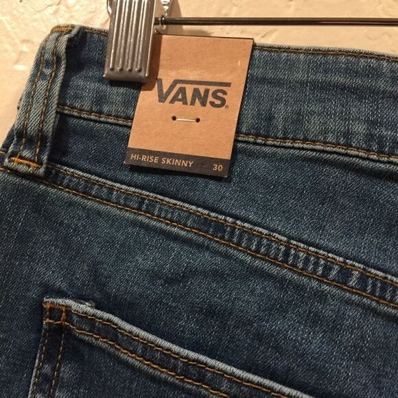 Vans High Rise Skinny 30 Blue Jeans Distressed Stretch - Picture 6 of 8